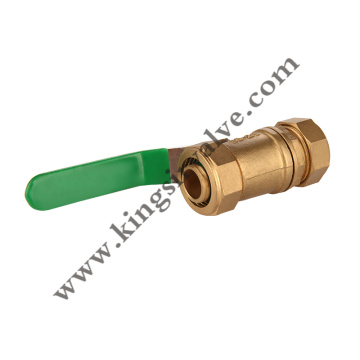 Green handle brass ball valve