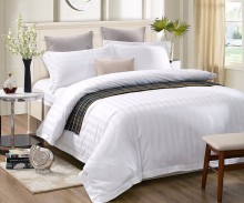 Luxury Hotel Bedding sets ,100% cotton 40*60S Satin Stripe Bed sets, 300 TC