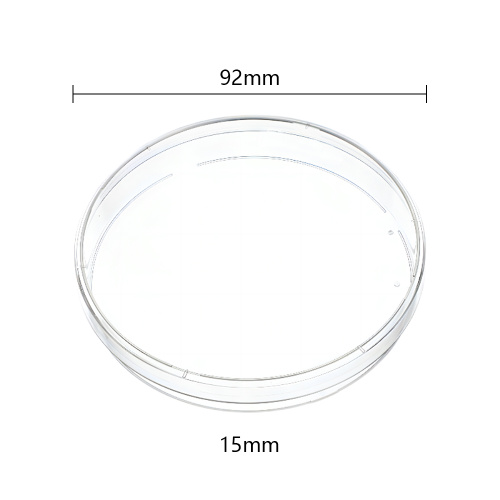 Plástico de plástico Petri 92 mm de diámetro