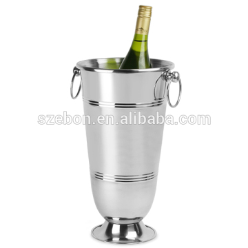 Stainless steel wine and beer cooler ice bucket with cover and handle/cubo de hielo
