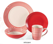 16 Piece Hand-painted dinner set-Red