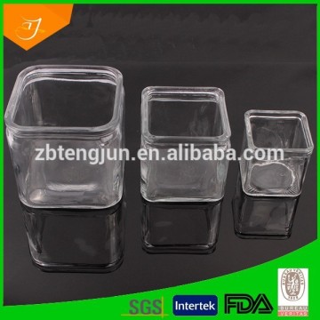 square glass storage jar with lid, 3pcs square glass storage jar sets