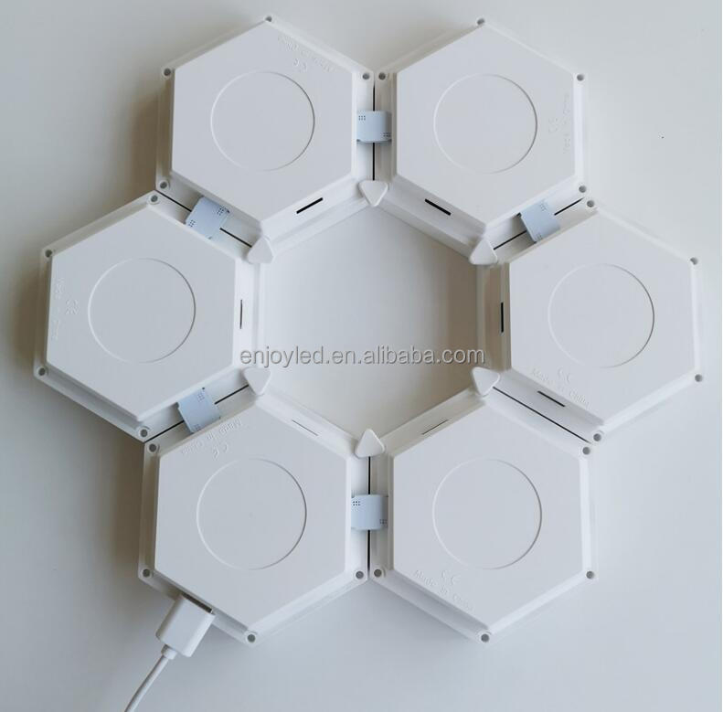 Rebow drop shipping stock wall mounted magnetic honeycomb quantum white touch DIY led night hexagonal lights