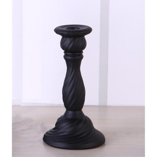 Candelabro de cristal Twist negro mate