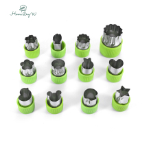 Fruit and Vegetable Cutters Set - 12Pcs Mini Stainless Steel Cookie Cutters with PP Handle