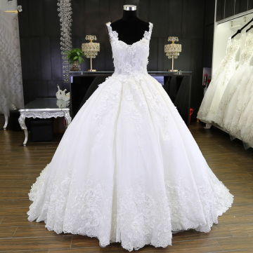 OEM fashionable women clothing sleeveless luxury bride wedding dress ball gown