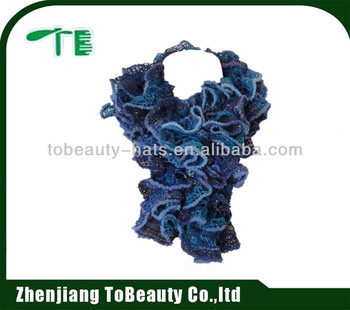 feather yarn knitted scarf