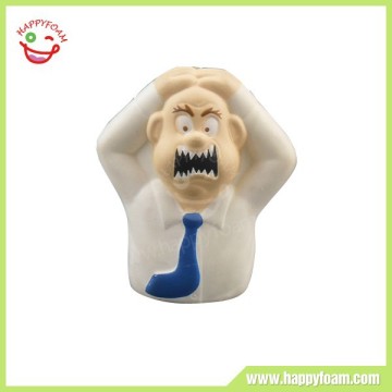 Pu face shape anti stress balls/crazy man