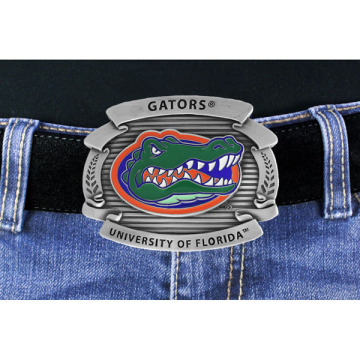 Lead & Nickel Free University Of Florida "Gators" Logo Silver Tone Belt Buckle