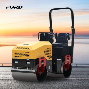 1.5-Ton Ride-On Double Drum Vibratory Roller, 20HP, 35'' Drum, 6700 lb Compaction Force