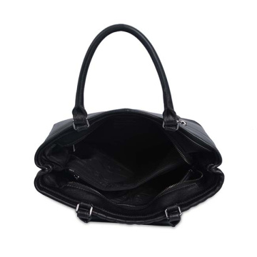 Double handle women's bag Black Leather Tote