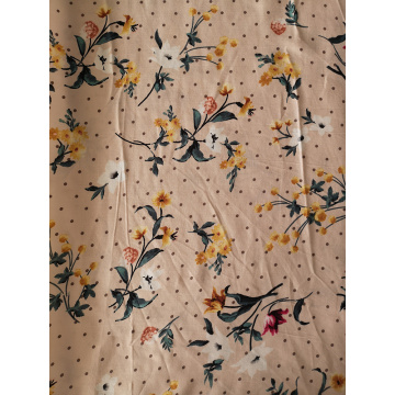 Dots Flower Rayon Challis 30S Light Printing Fabric