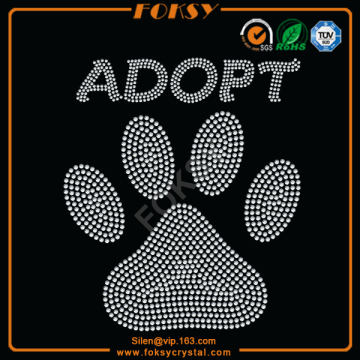 White Adopt paw transfers for t shirts wholesale
