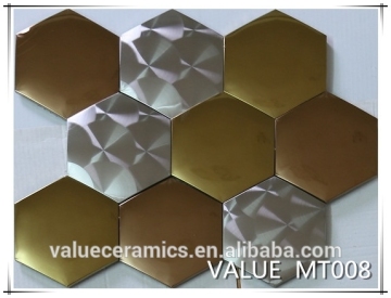 hexagon mosaic tile,gold mosaic tile,italian mosaic tile