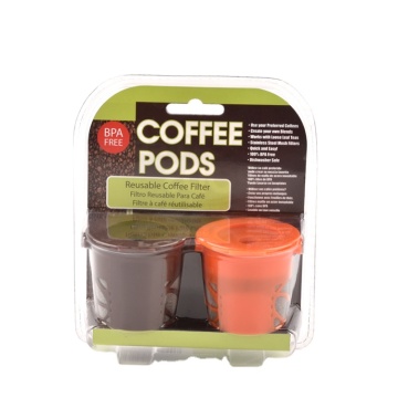 2-Piece Reusable Stainless Steel Plastic Coffee Pod Maker