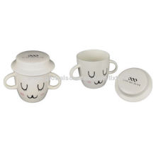 Promotional ceramic mug with two handles