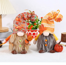 High-Quality Thanksgiving Decorations: Maple Leaf Gnome, Pumpkin Elf, and Faceless Doll Props