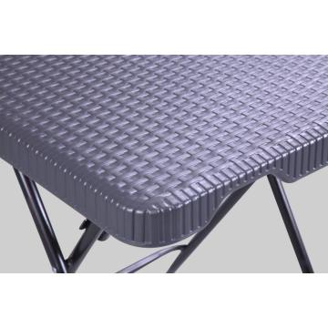 Table pliante en plastique de rotin de jardin carré extérieur