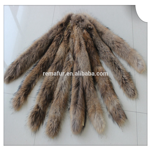 100%Good quality Real fur raccoon /Genuine raccoon fur strip /Raccoon fur trim for hood