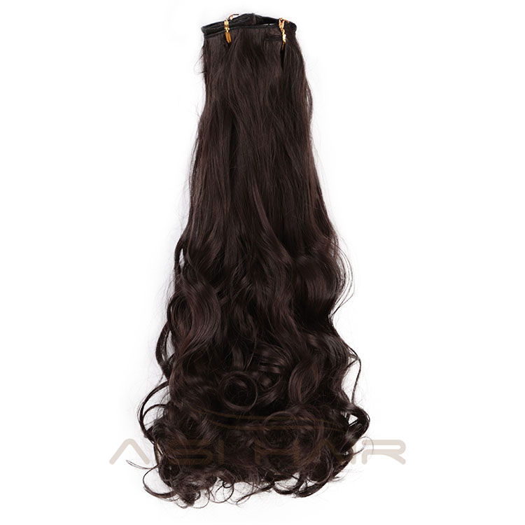 Aisi Hair 8 Pcs Full Head Long Wavy Synthetic 18 Clips In Hair Extensions Blonde Black Brown Hairpieces For Women