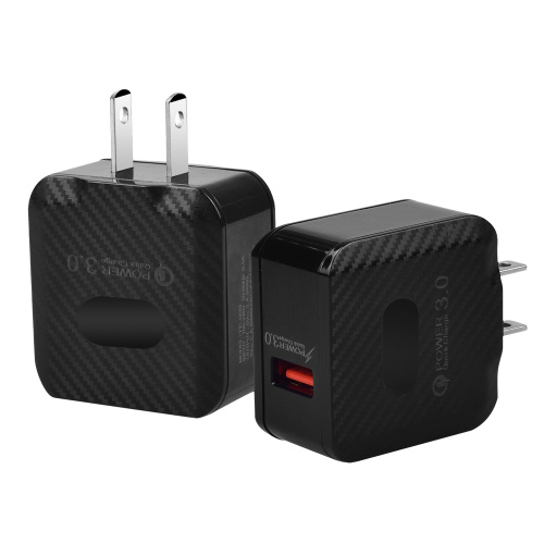 Bärbar 18W Plug 1-Port QC3.0 USB väggladdare