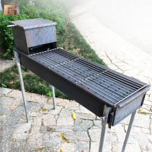 Commercial Charcoal Smoker Grill: 180cm Stainless Steel Foldable Rotating BBQ