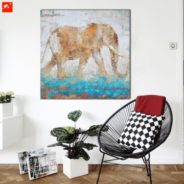 Wildlife Animal Wall Art Elephant Oil Painting