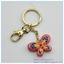 Metal handmade enamel butterfly shape keychain for promo gifts SCK20140009