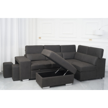 Tech Fabrics Sofa Bed With Ottoman & Stools