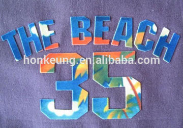China custom flock iron on letter transfer film for garment, iron on transfer