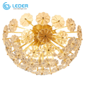 الثريات الحديثة من الزجاج الذهبي LEDER