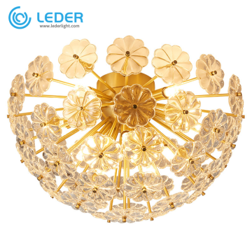 Candelabros Modernos de Cristal Dorado LEDER