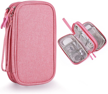 Small Pink Travel Cord Organizer Pouch for Electronics & Tech - Free Sample
