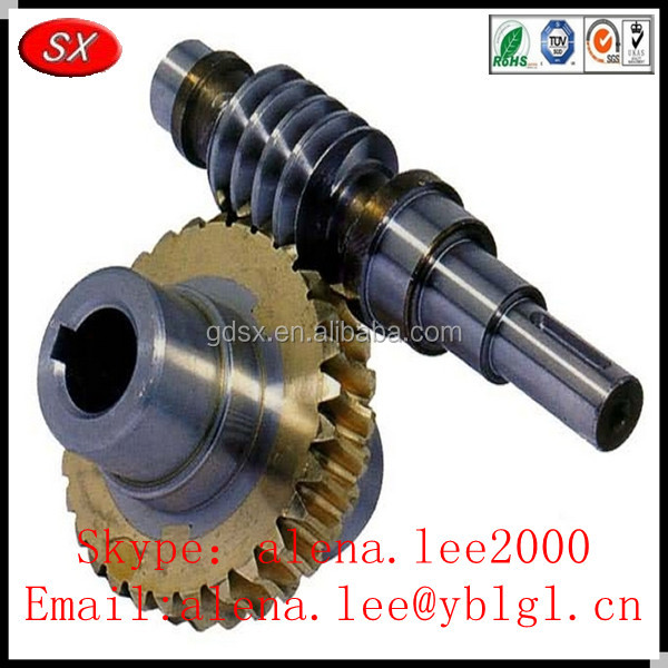 ISO/RoHS passed brass/bronze/stainless steel long worm gear shafts,helical gear shaft,transmission gear and shaft