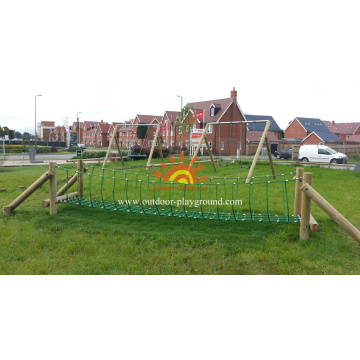 Wooden Balancing Net Bridge Playground Equipment