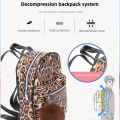 Leopard print PU waterproof large capacity lightweight comfortable backpack for children