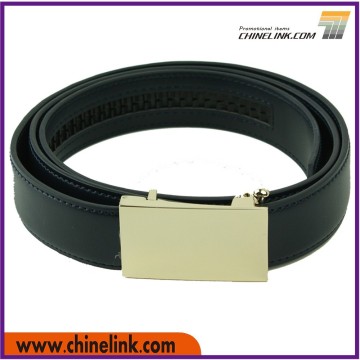 Automatic buckle leather belt for men