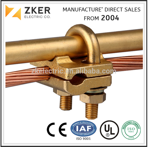 Brass Ground rod clamp Diameter 1/2'' 3/4'' 5/8'' 1'' A clamp G clamp Joint Connector Grounding Accessories