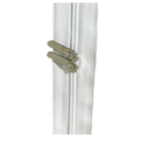 White 2 way nylon zippers for merchandise