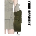 Corsetto per aviatore verde in nylon waterproof per donne