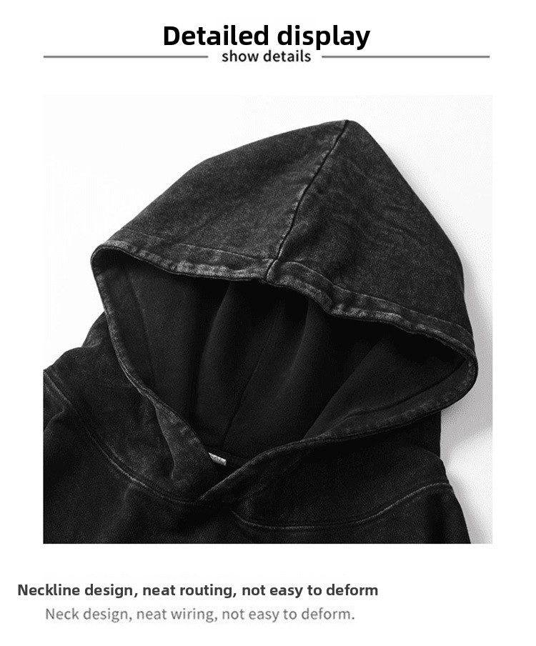 Осень-зима однотонный хлопковый пуловер с капюшоном Autumn Winter Solid-color Cotton Hooded Pullover