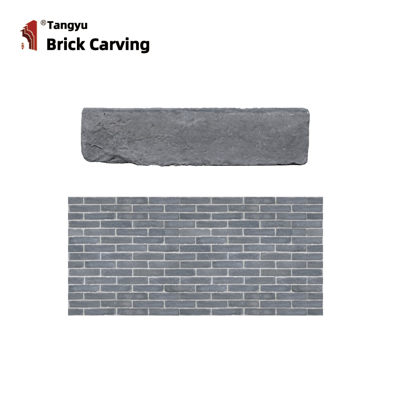 3D cultural brick gray brick wallpaper