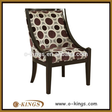 Solid wood frame armless leisure chair for hotel room