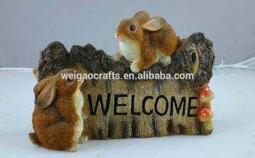 Outdoor garden decoration figurines resin rabbit