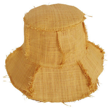 Women's Patch Work Raffia Straw Bucket Hat