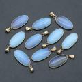 Oval Opalite Pendant for Making Jewelry Necklace 15x30MM