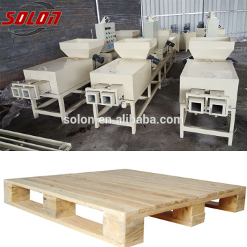 Best selling high capacity 6 heads wood sawdust pallet feet block making machine