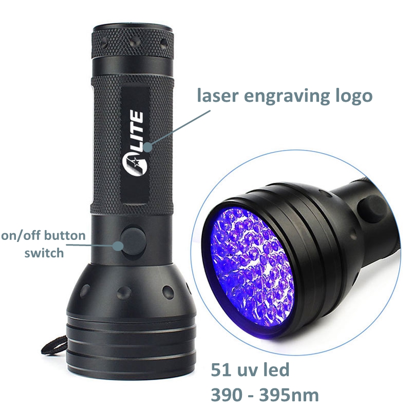 Hot black light lantern hand held ultraviolet 395nm 51 led uv torch