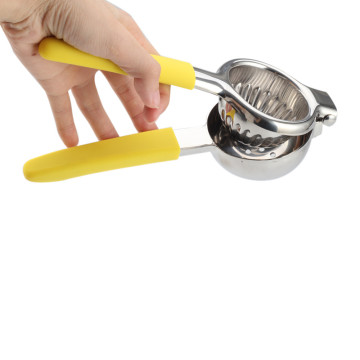 Manual Lemon Squeezer with Silicone Yellow Handle