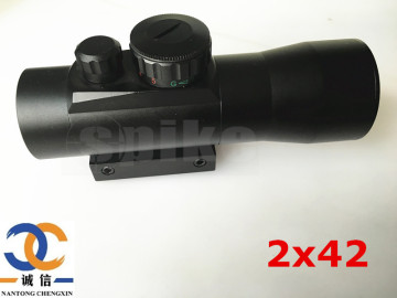 Spike Optics 2x42 tactical red dot sight scope with 20mm rail used for hunting rifle scope